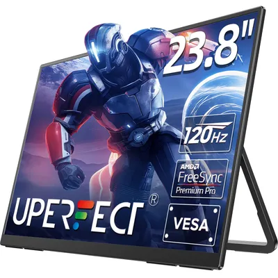 UPERFECT 24 Zoll 120 Hz tragbarer Gaming-Monitor FHD 180 ° Einstellbares großes Laptop-Display, externer zweiter Bildschirm für PC-Telefon, Steamdeck