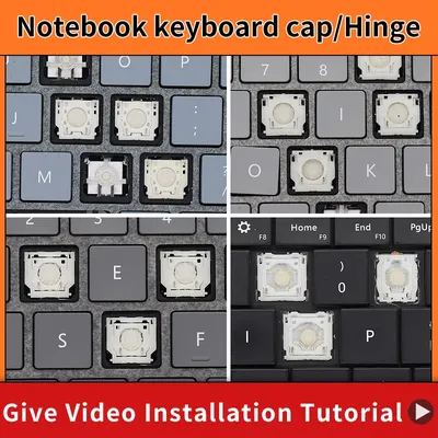 Ersatz-Tastenkappe, Scherenclip und Scharnier für Microsoft Surface Pro 1/2/3/4/5/6 Laptop-Tastatur, Schlüssel und Clips