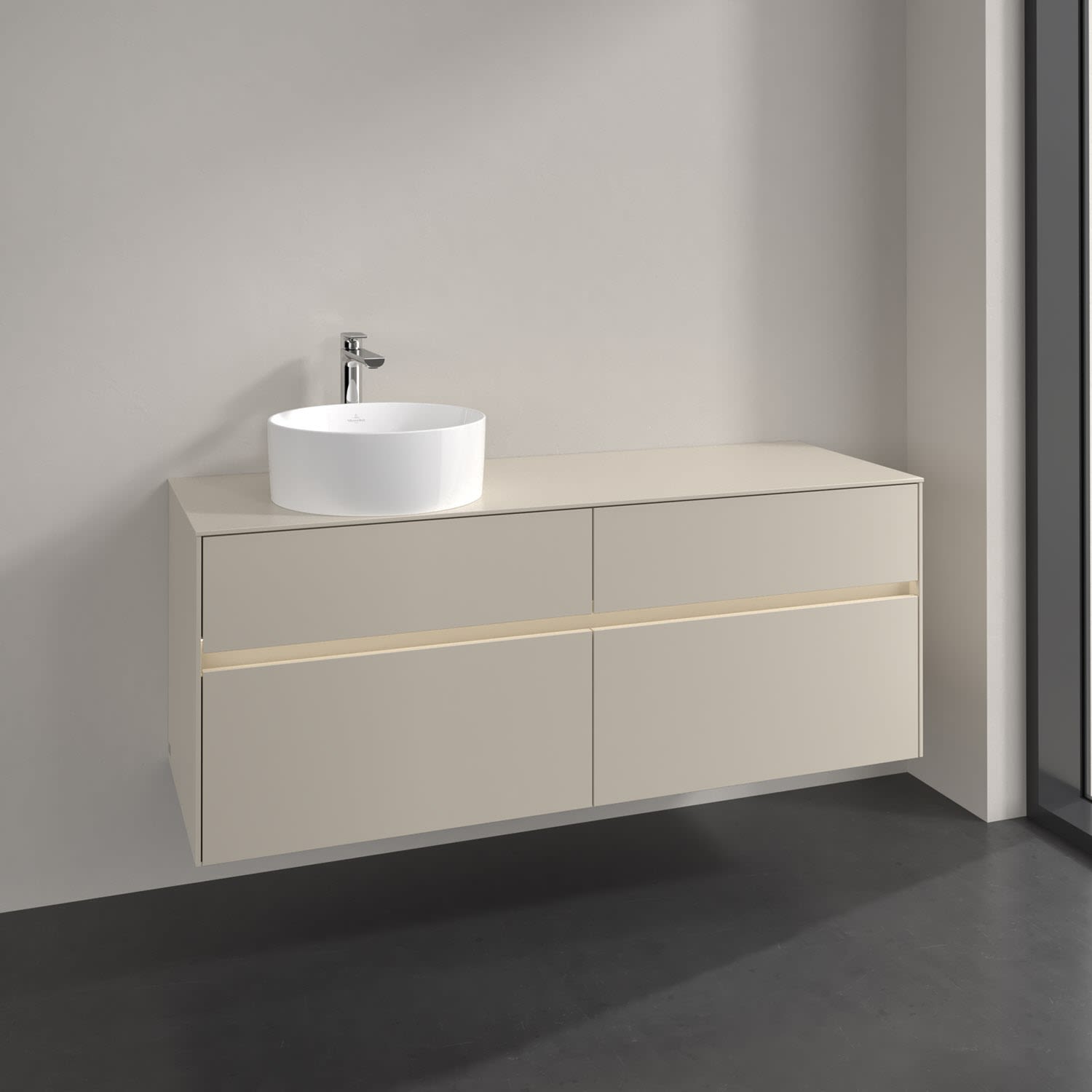 Villeroy & Boch Collaro Waschtischunterschrank 140 x 54,8 cm , mit LED-Beleuchtung, mit 4 Auszügen