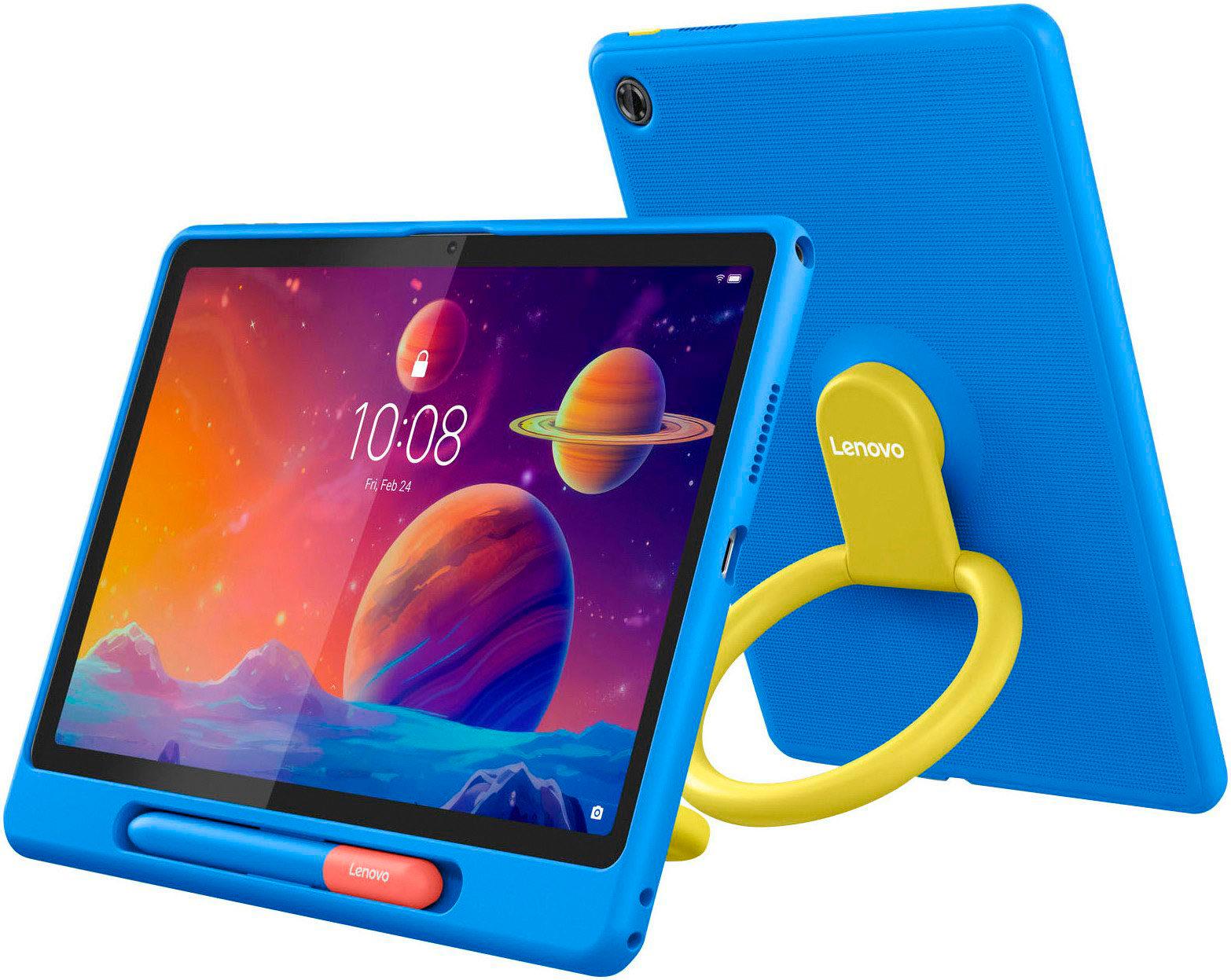 LENOVO Tablet "Tab 10,1 Zoll mit Lenovo Play Suite (Kids Case & passiver Stift)", Energieeffizienz: D (A-G), blau (mondgrau), 64 GB, Tablets_EBookReader, Topseller