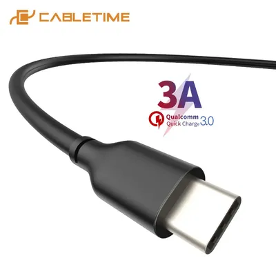 CABLETIME 3A USB C auf USB A Kabel Schnelle Datenübertragung 480 Mbit/s Schnellladekabel für XIAOMI HUAWEI OPPO Smartphone Laptop