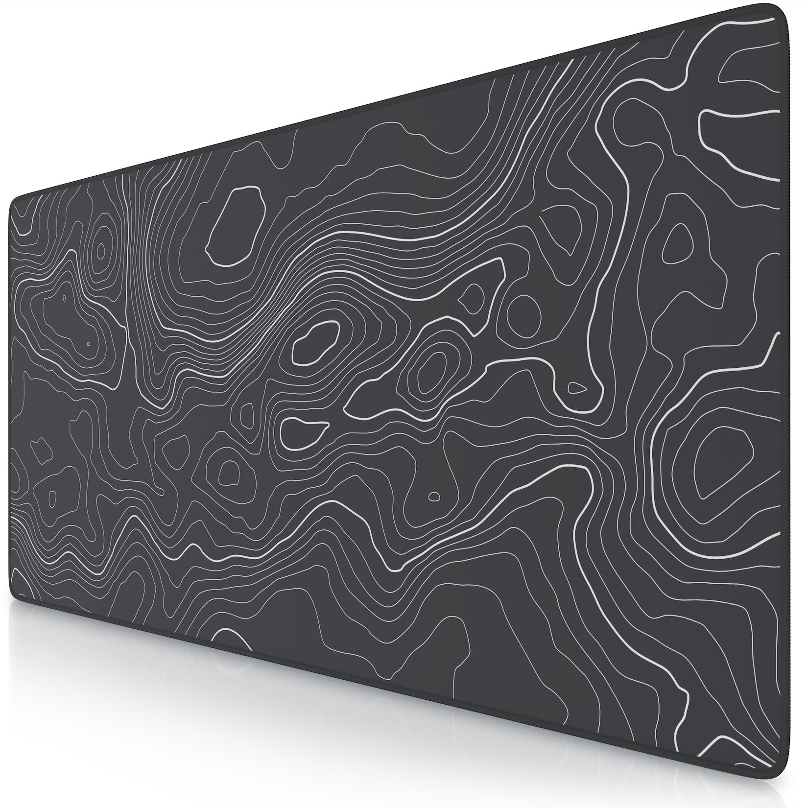 Titanwolf Gaming Mauspad XXL Speed Gaming Mousepad 900x400 mm, Deskpad, rutschfest & abwaschbare Rückseite, für Speed & Präzision, Topography