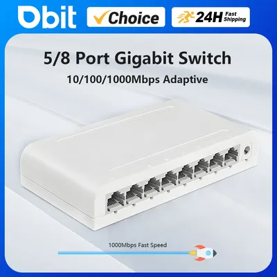 5/8 Ports Ethernet Switch 10/100/1000Mbps Desktop Gigabit Netzwerk Switch Adapter RJ45 Ethernet Switch Auto MDI/MDIX Schnelle Switch