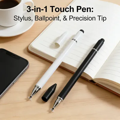 3-in-1 Universal-Stylus-Stift für iOS Android Touch Pen Zeichenstift Kapazitiver Stift für iPhone Samsung Tablet Smartphone