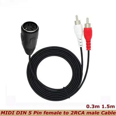 MIDI 5-polige Din-Buchse auf 2 Cinch-Stecker AMP Professionelles Audiokabel für Bang & Olufsen Naim Quad-Stereosysteme