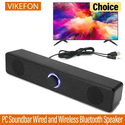 PC-Soundbar, kabelgebunden und kabellos, Bluetooth-Lautsprecher, USB-betriebene Soundbar für TV, PC, Laptop, Gaming, Heimkino, Surround-Audiosystem