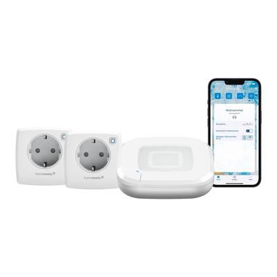 HOMEMATIC IP Funksteckdose "Bundle Access Point + 2x Schaltsteckdose", weiß, B:14,7cm H:17,5cm T:18,9cm, Steckdosenschalter