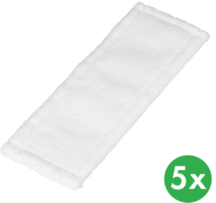 B2B Partner Wischtuch auf dem Boden - Mikro-Wischmopp weiß, 44,5 x 15 cm (5 Stk.)