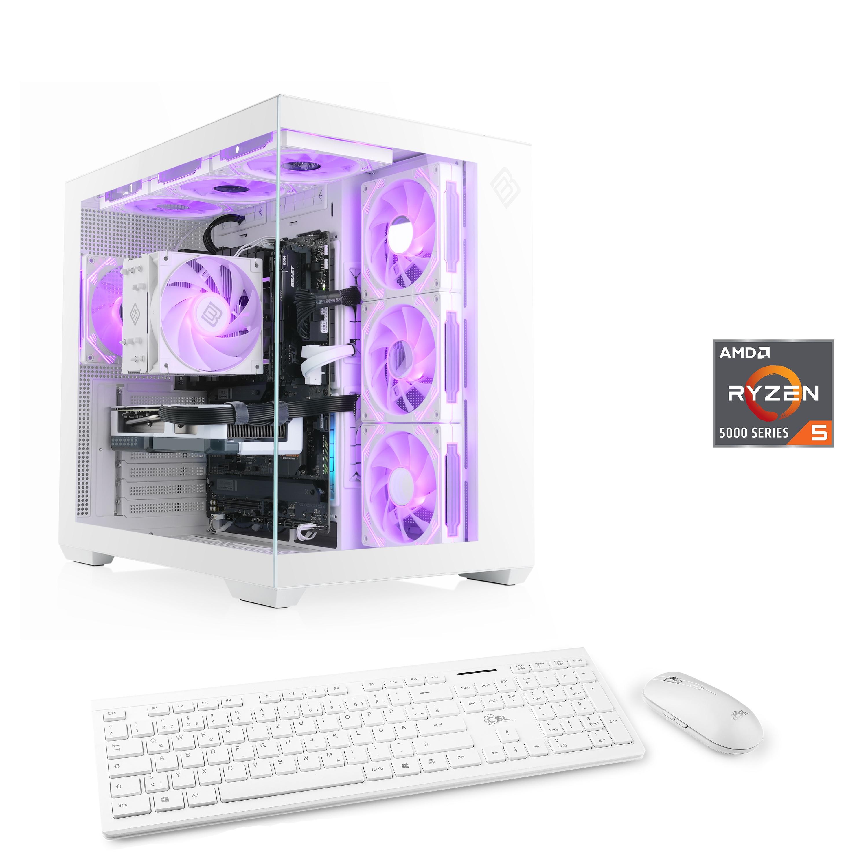 CSL PC "Vitrum Advanced V24469", weiß, Microsoft Windows 11 Home (64 Bit), 16 GB RAM 500 GB SSD, Desktop-PCs, PC