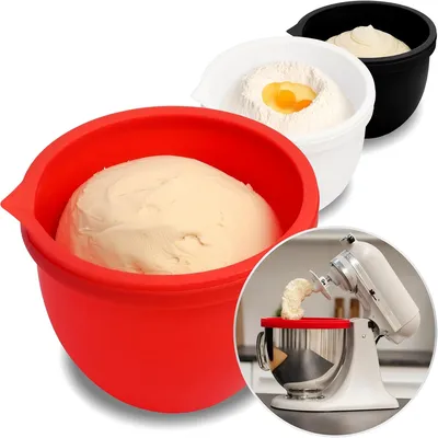 MixAid Silikoneinlagen für KitchenAid 5-Qt-Mixer mit neigbarem Kopf – Mixeraufsätze, 3 Einlagen und 3 Deckel im Lieferumfang enthalten