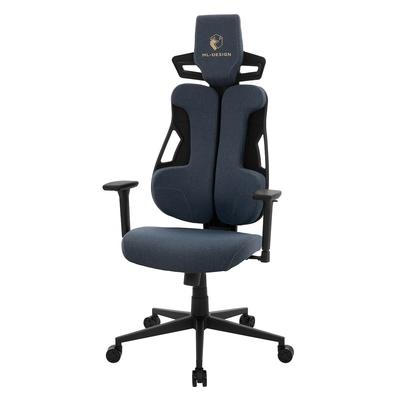 ML-Design Gaming Stuhl Stoff Blau, Ergonomischer Bürostuhl, 3D Armlehne, Kopf- und Lordosenstütze, Gaming Chair individuell einstellbar, Gamer Stuhl