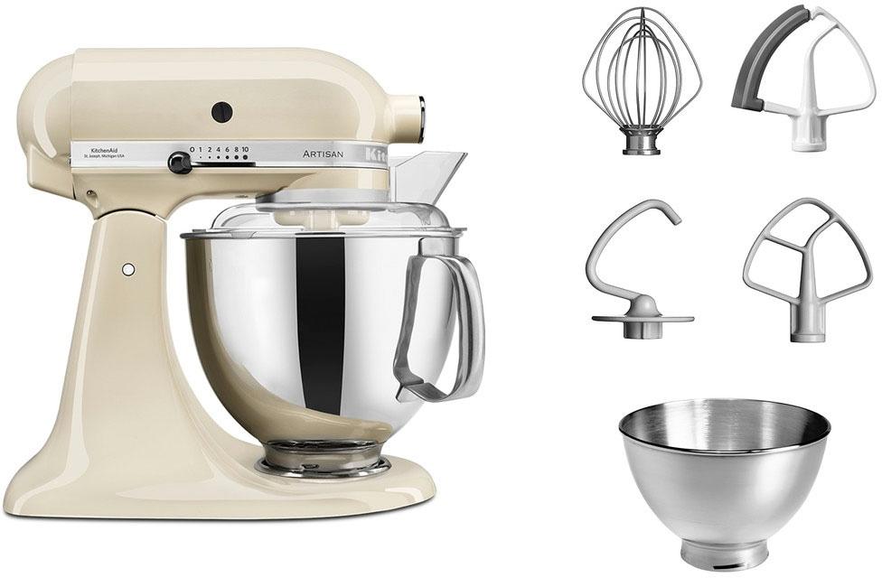 KITCHENAID Küchenmaschine "Küchenmaschine 5KSM175PSEAC ALMOND CREAM", beige (creme), B:24cm H:36cm T:37cm, Küchenmaschinen, mit Zubehör im Wert von ca. 112,-€ UVP, Küchenmaschine