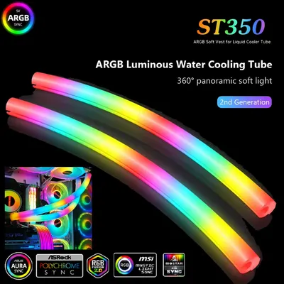 5V 3PIN Flexible ARGB LED Neon Leuchtstoffröhre Lichtleiste Computergehäuse Dekor Schlauchrohr für Gaming PC AIO CPU Wasser Flüssigkeitskühler Modding