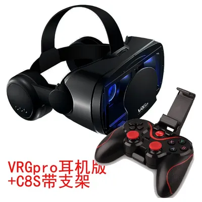 VR-Brille Virtual Reality 3D-VR-Brille Google Cardboard Headset zur Verwendung mit Smartphone Android Virtuelle Brille mit Gamepad