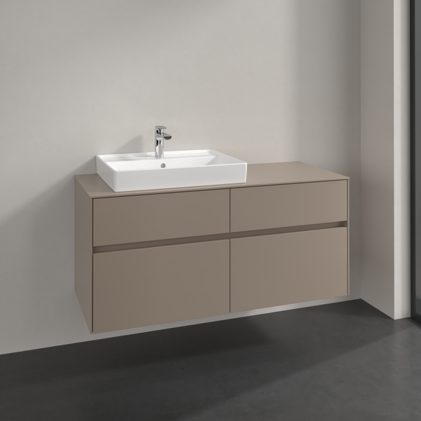 Villeroy und Boch Collaro Waschtischunterschrank C08200VM 120x54,8x50cm, Waschtisch links, taupe