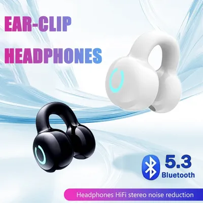 Drahtlose Bluetooth Kopfhörer Einzel Ohr Knochen Leitung Kopfhörer Clip Ohr Musik Noise Cancelling HD Anruf Sport Gaming Kopfhörer