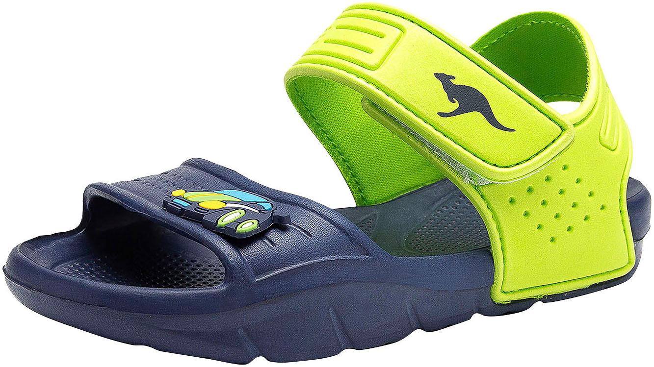 Sandale KANGAROOS "KangaSwim II", Mädchen, Gr. 27, blau (navy, lime), Synthetik, Schuhe Sandale