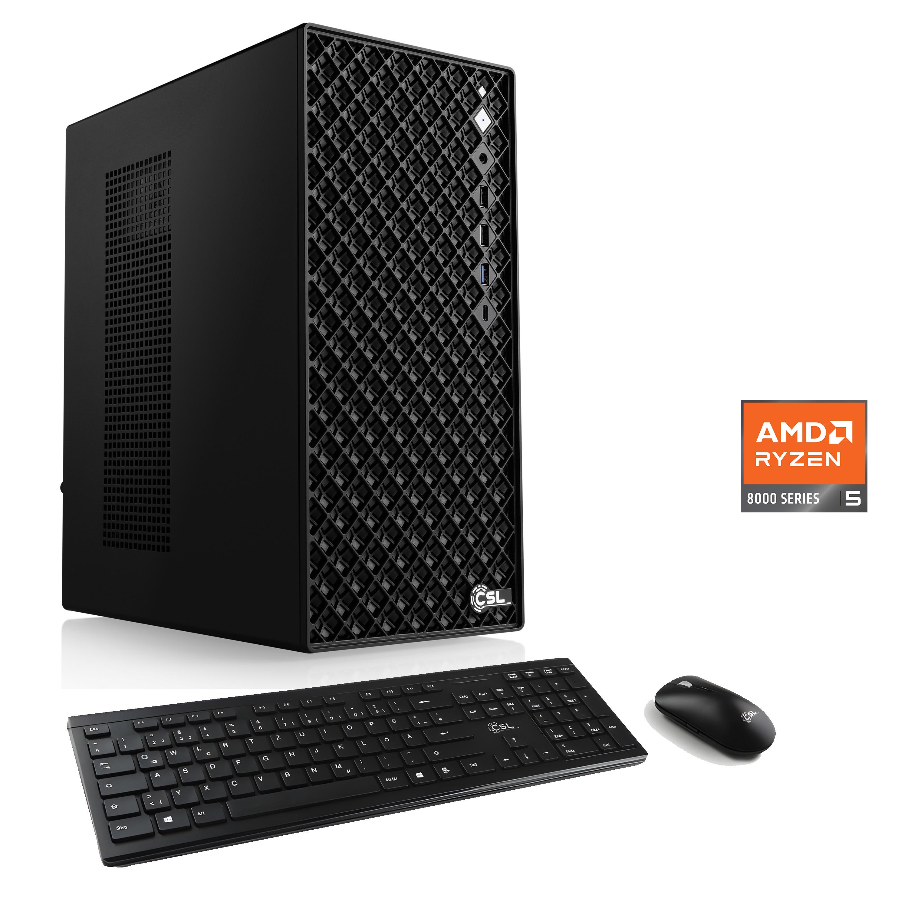 CSL PC "Mystic V24076", schwarz, Microsoft Windows 11 Home (64 Bit), 16 GB RAM 1.000 GB SSD, Desktop-PCs, PC
