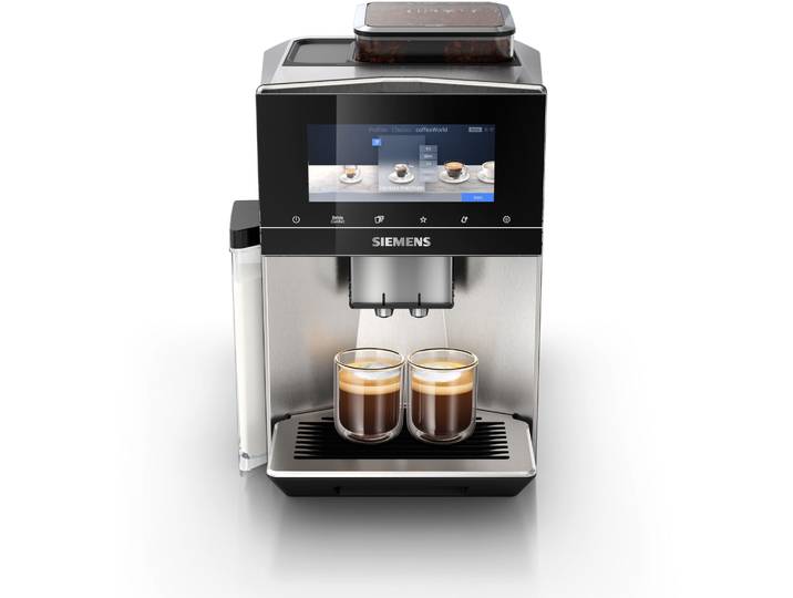 SIEMENS Kaffeevollautomat EQ900 TQ903D43, intuitives 6,8 TFT-Display, Geräuschreduzierung , silber (edelstahlfarben), B:31,5cm H:39cm T:47cm, Kaffeevollautomaten, App-Steuerung, Barista-Modus, AromaSelect, 3 Profile, edelstahl, Kaffeevollautomat, Topseller