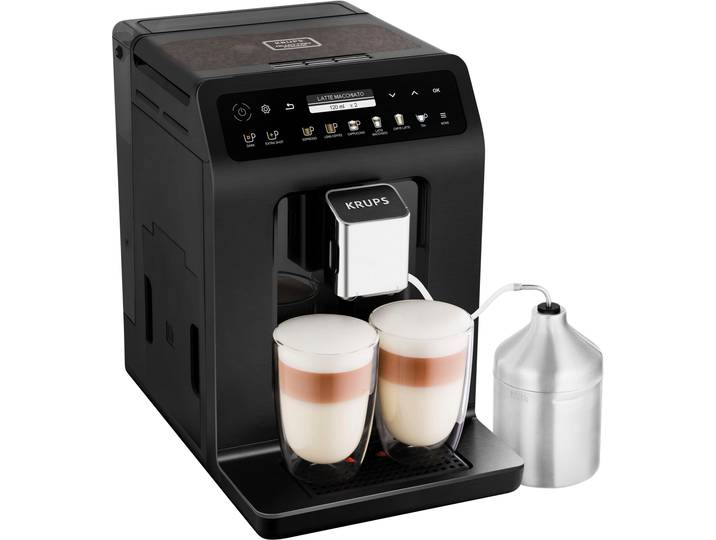 KRUPS Kaffeevollautomat EA8948 Evidence Plus, vielfältige Kaffee-Spezialitäten auf Knopfdruck , schwarz (schwarz, metallic), B:24cm H:36,3cm T:37,2cm, Kaffeevollautomaten, einfache Bedienung dank innovativem Farbdisplay, Kaffeevollautomat