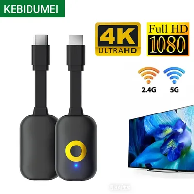 4K TV-Stick HDMI-kompatibler Videoempfänger, kabellose Bildschirmspiegelung, 2,4G/5G 1080P WLAN-Display-Dongle-Adapter für TV-Projektor