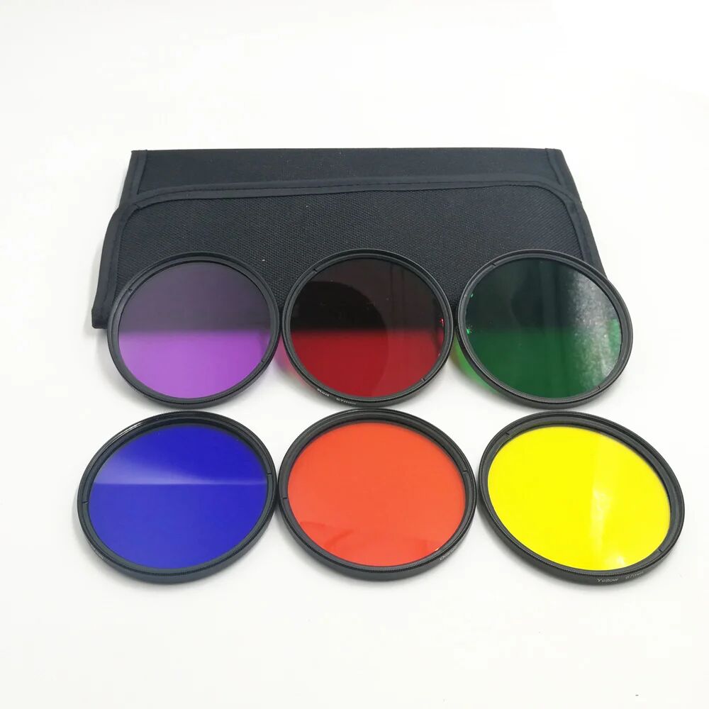 KIFAR 6PCS 30/40.5/43/46/49/52/55/58/62/67/72/77/82mm Volle Farbe Filter Set Für Canon Sony Nikon Kamera Objektiv Zubehör mit Tasche