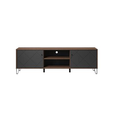 Ebuy24 Montez TV Tisch 2 Türen, 2 Fächer, graphite.