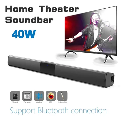 40W Wireless Bluetooth 5.0 Soundbar Lautsprecher Hifi 3D Surround Stereo Unterstützung RAC TV Heimkino Soundbar mit Fernbedienung