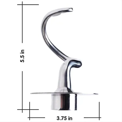 Hochwertiger Spiral-Knethaken aus Edelstahl für KitchenAid Standmixer, passend für 4,5–5 QT Rührschüssel für Standmixer mit neigbarem Kopf