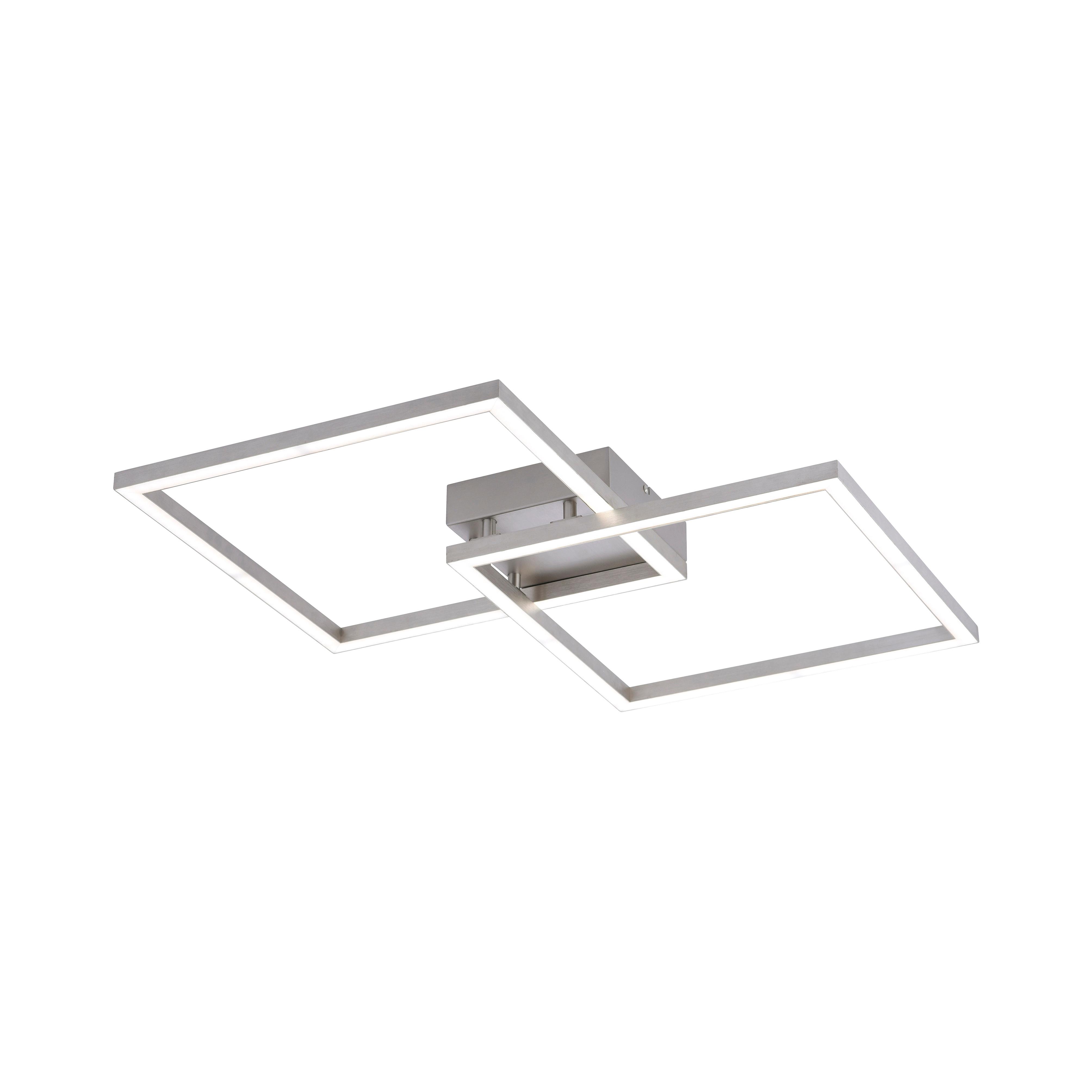 JUST LIGHT Deckenleuchte "Ls-MAXI", silber (edelstahlfarben), 2, H: 8,5cm, 1 Stk., Leuchten, RGB+tunable white, Infrarot inkl., Fernbedienung, Smarthome fähig, Deckenleuchte
