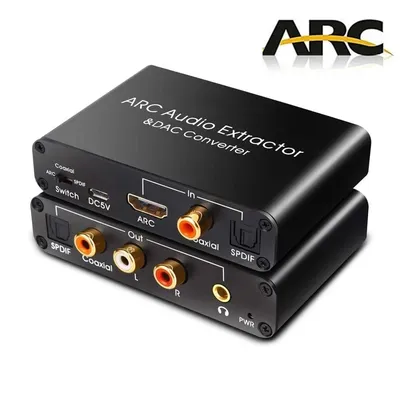 192 kHz ARC DAC Audio Extractor Digital-Analog-Audio-Konverter HDTV ARC Rückkehr auf SPDIF Koaxial 3,5 mm L/R Soundbar-Adapter