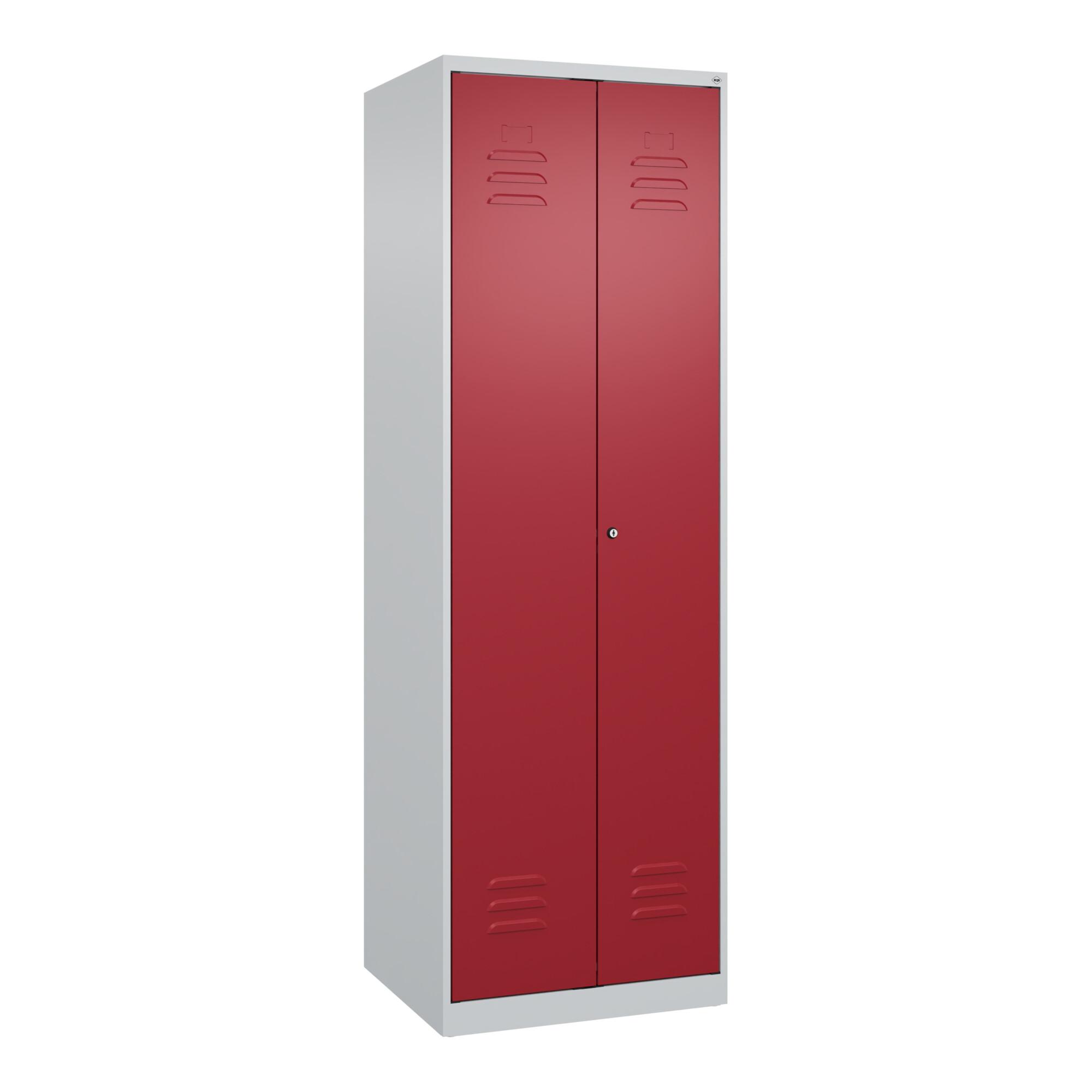 C+P Putzmittel-Spind Classic PLUS, 2 Abteile, 1850x600x500mm, 7035/3003 Verschluss Zylinderschloss ; C + P Möbelsysteme (080100-00|S10014)