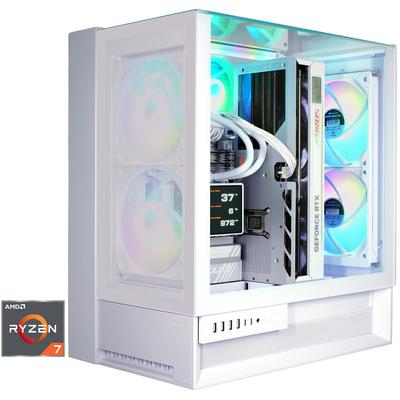 COUGAR Gaming-PC "OmnyX WT 8059 AMD Ryzen 7 9700X 32GB DDR5 2TB SSD RTX 5080", weiß, Microsoft Windows 11 Home (64 Bit), 32 GB RAM 2.000 GB SSD, Desktop-PCs, Windows 11, DDR5 RAM, Wasserkühlung