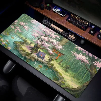 Mauspads G-gengar Gaming PC Mauspad Gamer Tastatur Schreibtischunterlage Büro Extended Pad PC-Zubehör Pokemon Mousemat Laptop-Teppich
