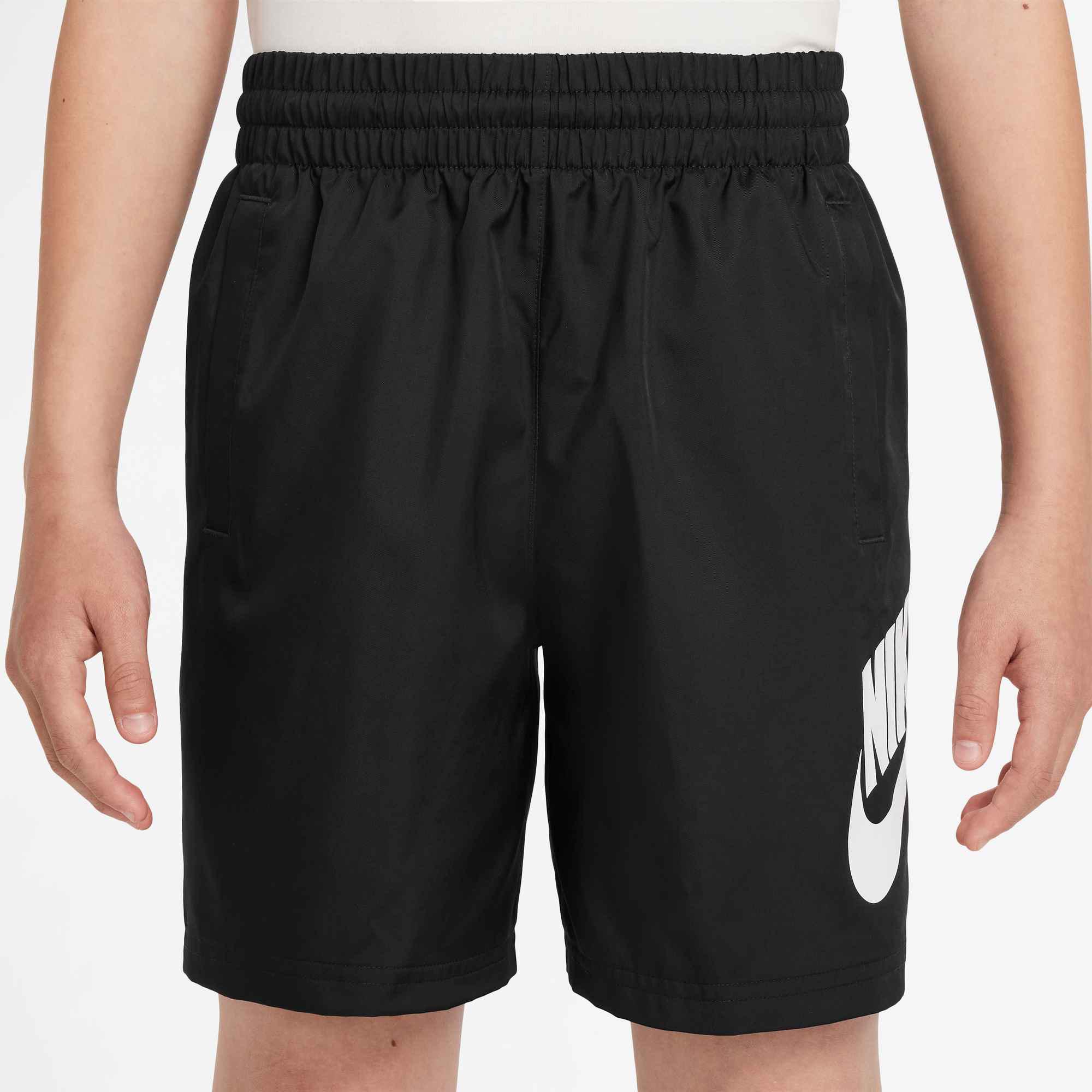 Trainingsshorts NIKE SPORTSWEAR "K NSW CLUB WVN SHORT 6IN HBR", Jungen, Gr. L, N-Gr, schwarz, weiß, Obermaterial: 100% Polyester, Hosen, für Kinder und Jugendliche, sportlicher Stil, ohne Verschluss