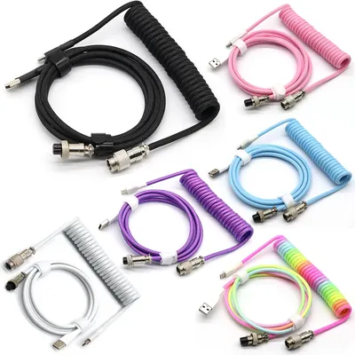 Mechanische Tastatur Spiralkabel Draht Typ C USB-Anschluss Aviator Coiling Kabel Desktop-Computer Gaming Tastatur Zubehör