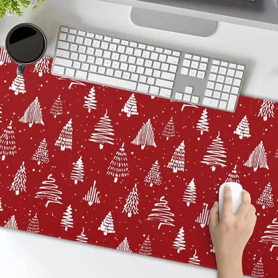Rote Weihnachten Mauspad Baum Weihnachten Urlaub Winter Schreibtisch matte Gummi basis genähte Kante große Mauspad für Gaming Laptop Desktop