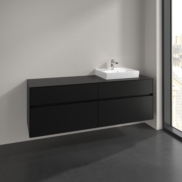 Villeroy und Boch Collaro Waschtischunterschrank C07900VL 160x54,8x50cm, Waschtisch rechts, volcano black