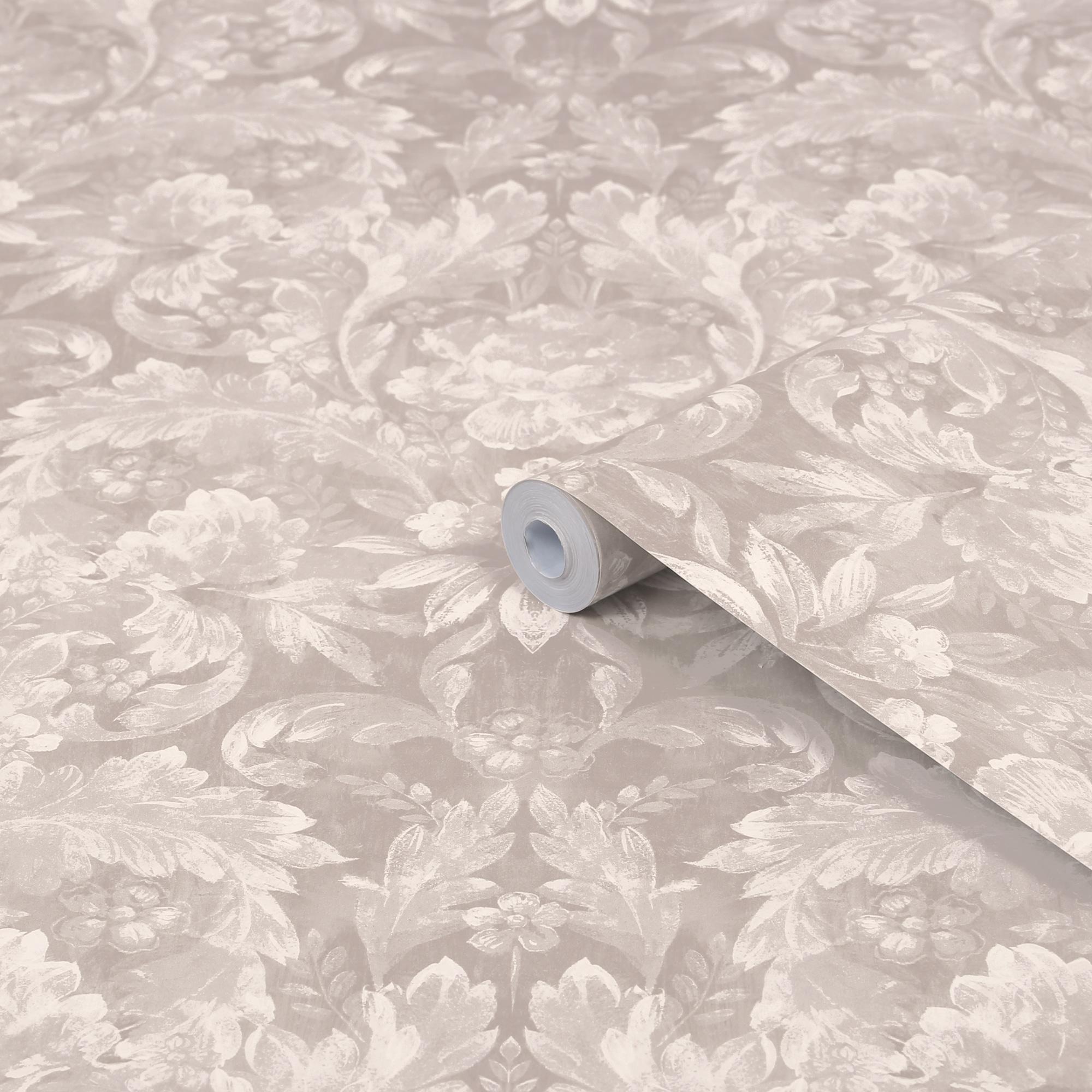 Vliestapete LAURA ASHLEY "Apolline", grau, B:0,52m L:10m, Vlies, Tapeten, 10mx52cm