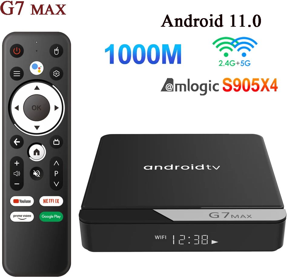 SkyBeats G7 Max Smart TV Box Android 11 S905X4 4GB 64GB 1000M AV1 4K HD 2,4GHz/5GHz Dual Wifi USB3.0 Set Top Box Media Player 4GB 32GB