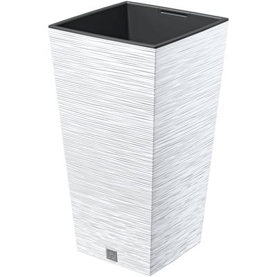 Blumentopf PROSPERPLAST "FURU SQ", weiß, B:29,5cm H:55cm T:29,5cm, Kunststoff, Pflanzgefäße