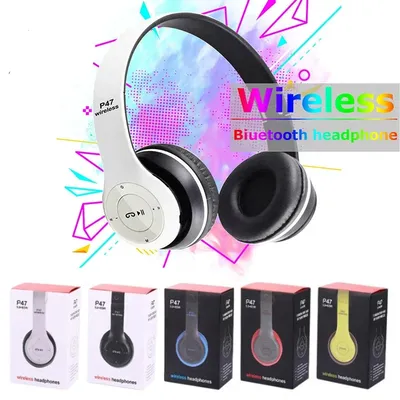 Stereo P47 Drahtlose Kopfhörer 5,0 Bluetooth Kopfhörer mit Mic Speicher TF Karte Audifono FM Headset für Alle Smartphones