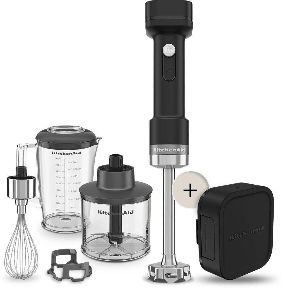 KITCHENAID Stabmixer "5KHBRV75BM", schwarz (matt schwarz), B:7cm H:41cm T:7,9cm, Mixer, mit Akku