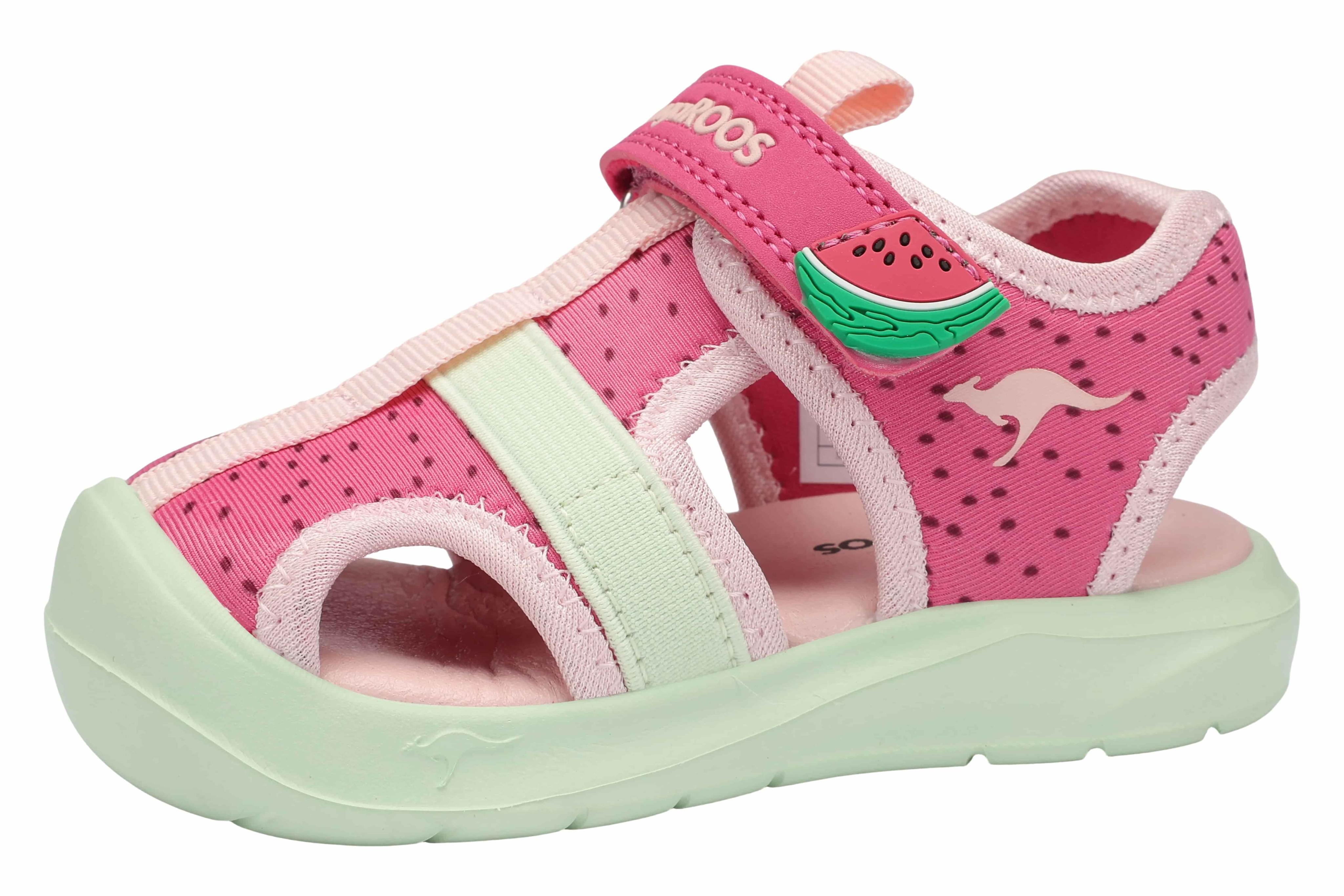 Sandale KANGAROOS "K-TOE ELLIS", Mädchen, Gr. 30, daisy pink, melon squash, Mesh, Synthetik, Schuhe Sandale