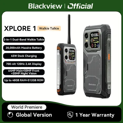 Blackview XPLORE 1 Walkie-Talkie, robustes Smartphone, MediaTek-Dimensität 7050,20000 mAh 6,78 Zoll 120 Hz Display, 64 MP, mit Walkie-Talkie