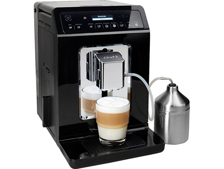KRUPS Kaffeevollautomat EA8918 Evidence , schwarz, B:24cm H:36,3cm T:37,2cm, Kaffeevollautomaten, OLED-Display, 12 Kaffee- und3 Tee-Variationen, 2-Tassen Funktion, Kaffeevollautomat