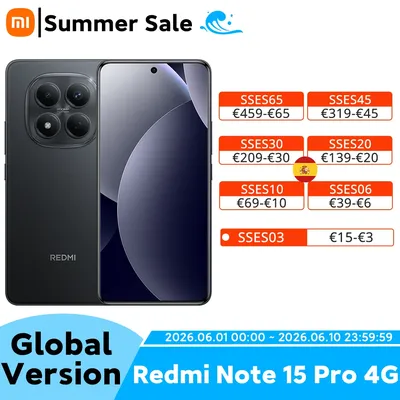 Globale Version Redmi Note 15 Pro 4G Handy Smartphone 6500mAh 45W Akku 200MP OIS Hauptkamera 6,77 Zoll 120Hz Display Xiaomi Handy