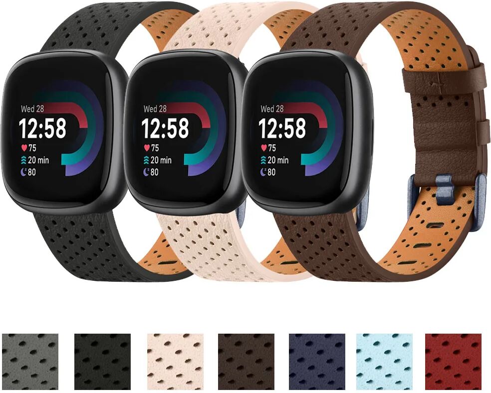Tobfit 100 % Lederarmband für Fitbit Versa 3/Versa 4 Band Armband Armband für Fitbit Versa 3/Versa 4/Sense/Sense 2 Armband
