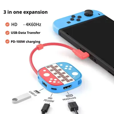 Typ-C-auf-HDMI-Kabel für Switch2 mit 4K 1080P PD-Ladefunktion, kompatibel mit Laptop, Tablet, Mobiltelefon, SteamDeck-Spielzubehör