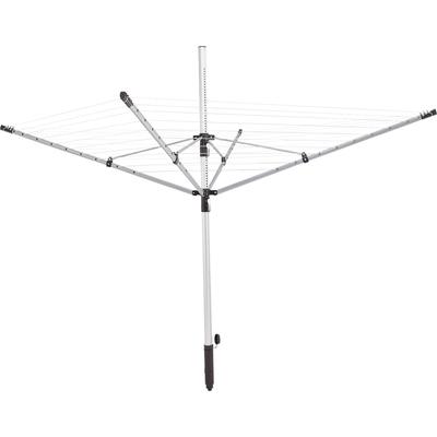 Wäschespinne LEIFHEIT "LinoPush 500 schwarz", silber (silberfarben), B:180cm T:180cm, Aluminium, Metall, Wäscheständer, Wäschespinne